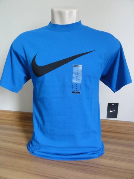 Camiseta Masculina Nike sem costura lateral  Azul Tam. M