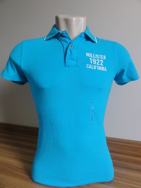 Camisa Polo Masculina Hollister Azul Tam. P