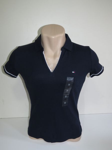 Camisa Polo Feminina Tommy Azul marinho Tam M