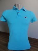 Camisa Polo Masculina Hollister Azul Bebê Tam. P