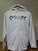 Blusa Masculina Oakley de Moletom Branco com Capuz Tam. G