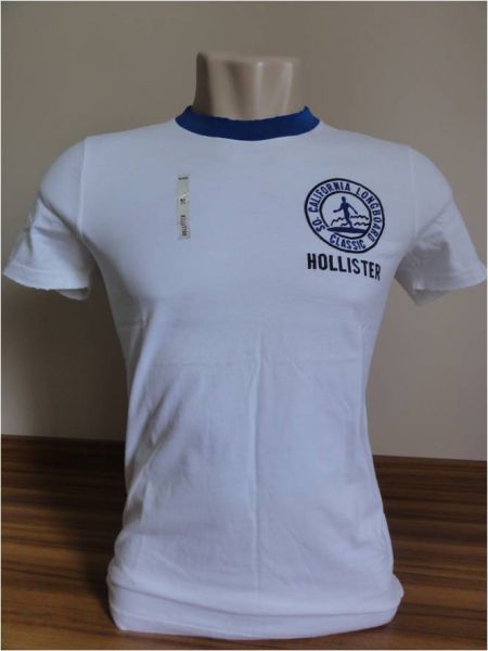 Camiseta Masculina Holliister Branca Tam. GG