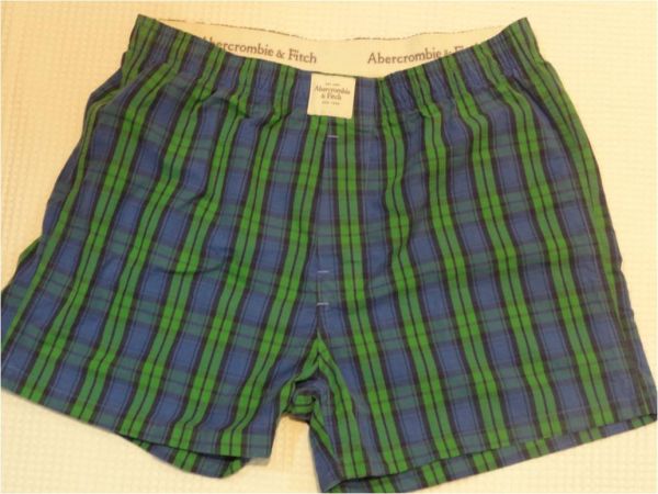 Cueca A&F Xadrez Verde e Azul Tam. G