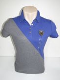 Camisa Polo Feminina Tommy Roxa e Cinza Tam M