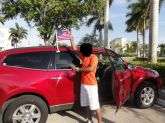 Bandeira EUA para fixação externa na janela do carro