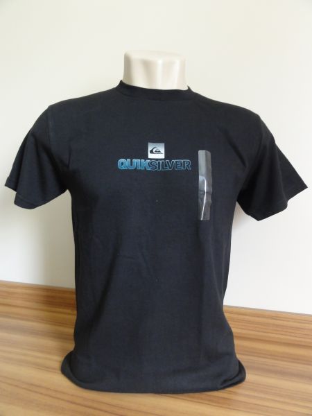 Camiseta Masculina Quiksilver Preta C/ Logotipo Tam. P