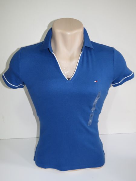 Camisa Polo Feminina Tommy Azul Tam M