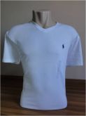 Camiseta Masculina Polo Ralph Lauren Gola V Branca Tam. G