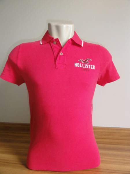 Camisa Polo Masculina Hollister Pink Tam. M